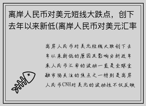 离岸人民币对美元短线大跌点，创下去年以来新低(离岸人民币对美元汇率实时走势新浪)